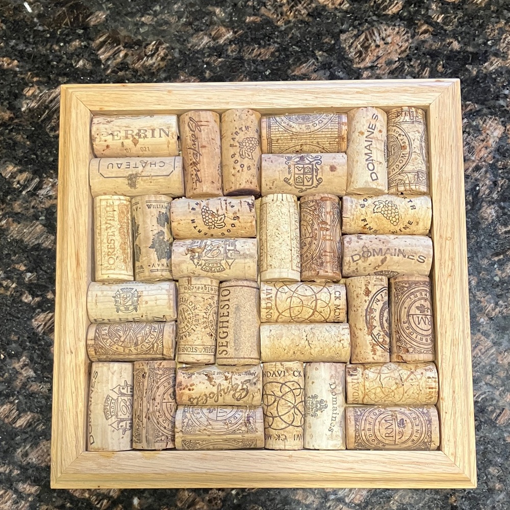Wooden Cork Trivet 9”x9”